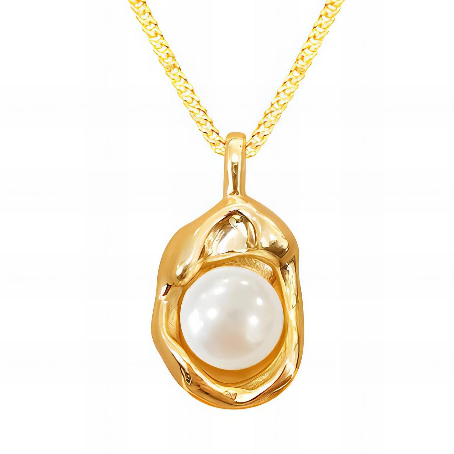 Cadena con perla en oro SS