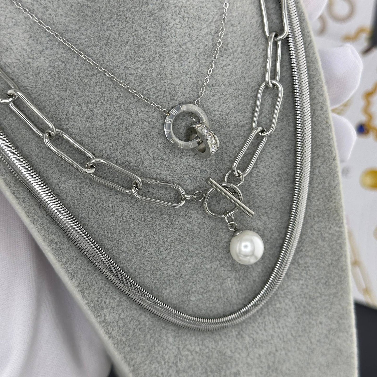 Cadena con Circulos SS Plata