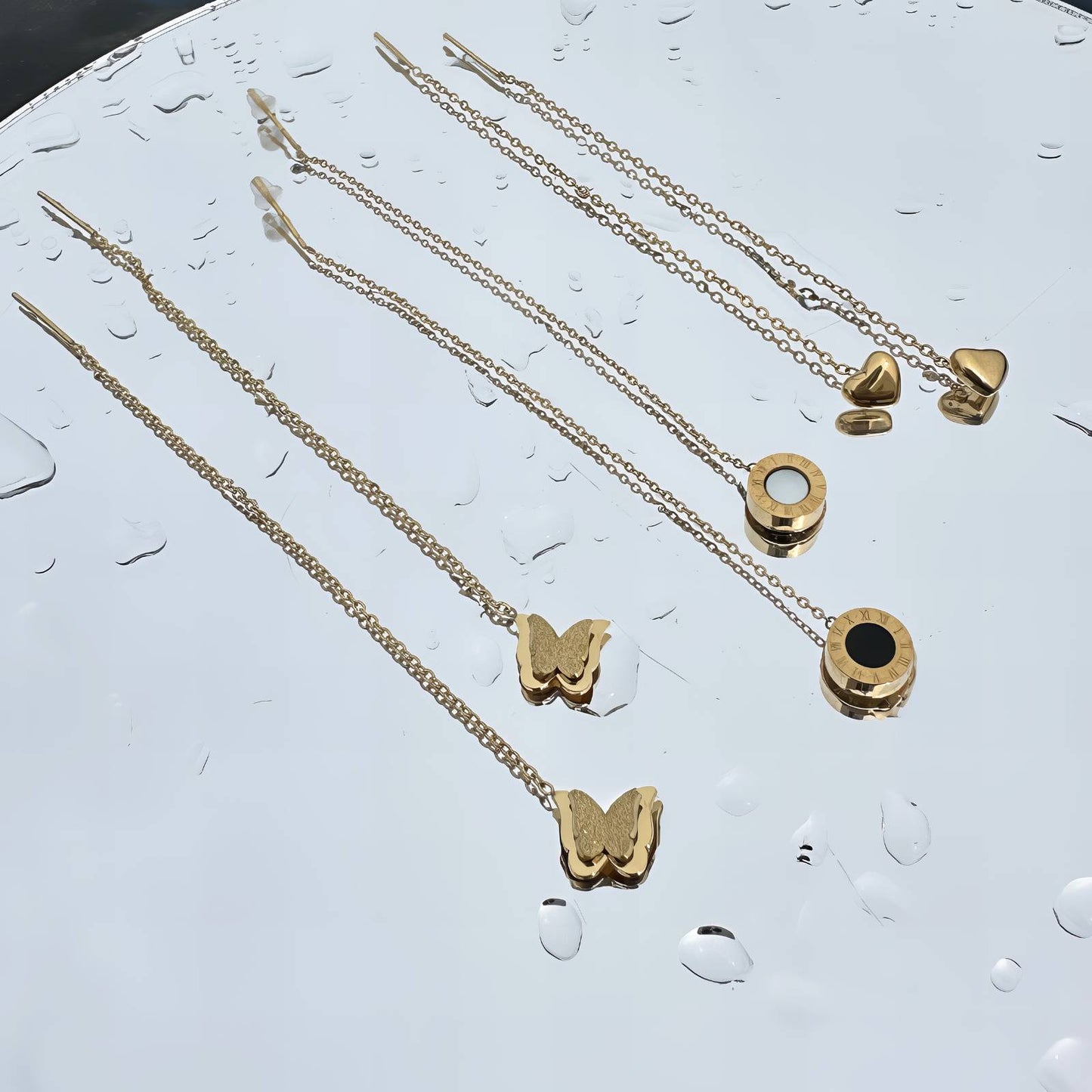 Cadena con Circulo reversible oro SS