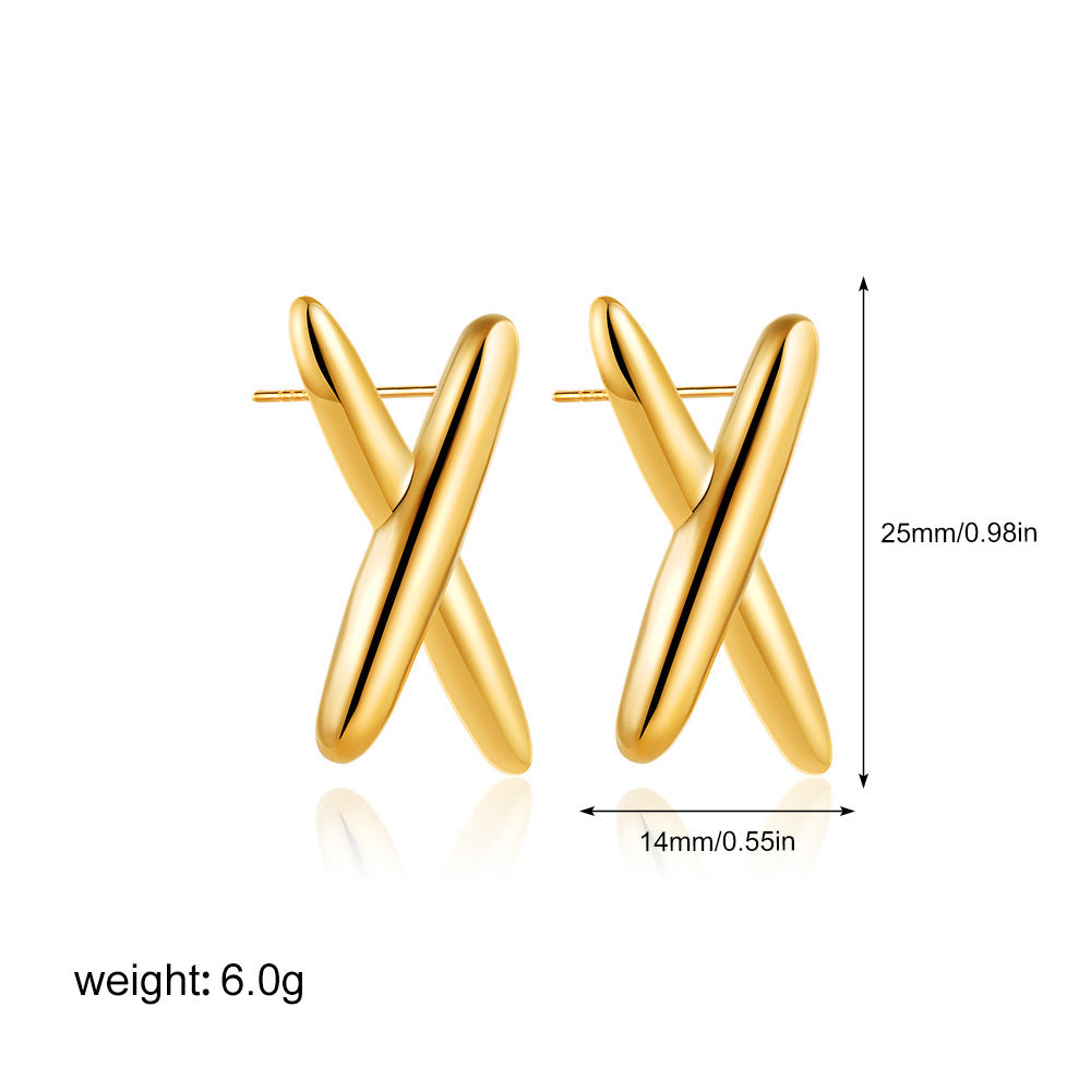 Stainless Steel Earrings 18K Gold