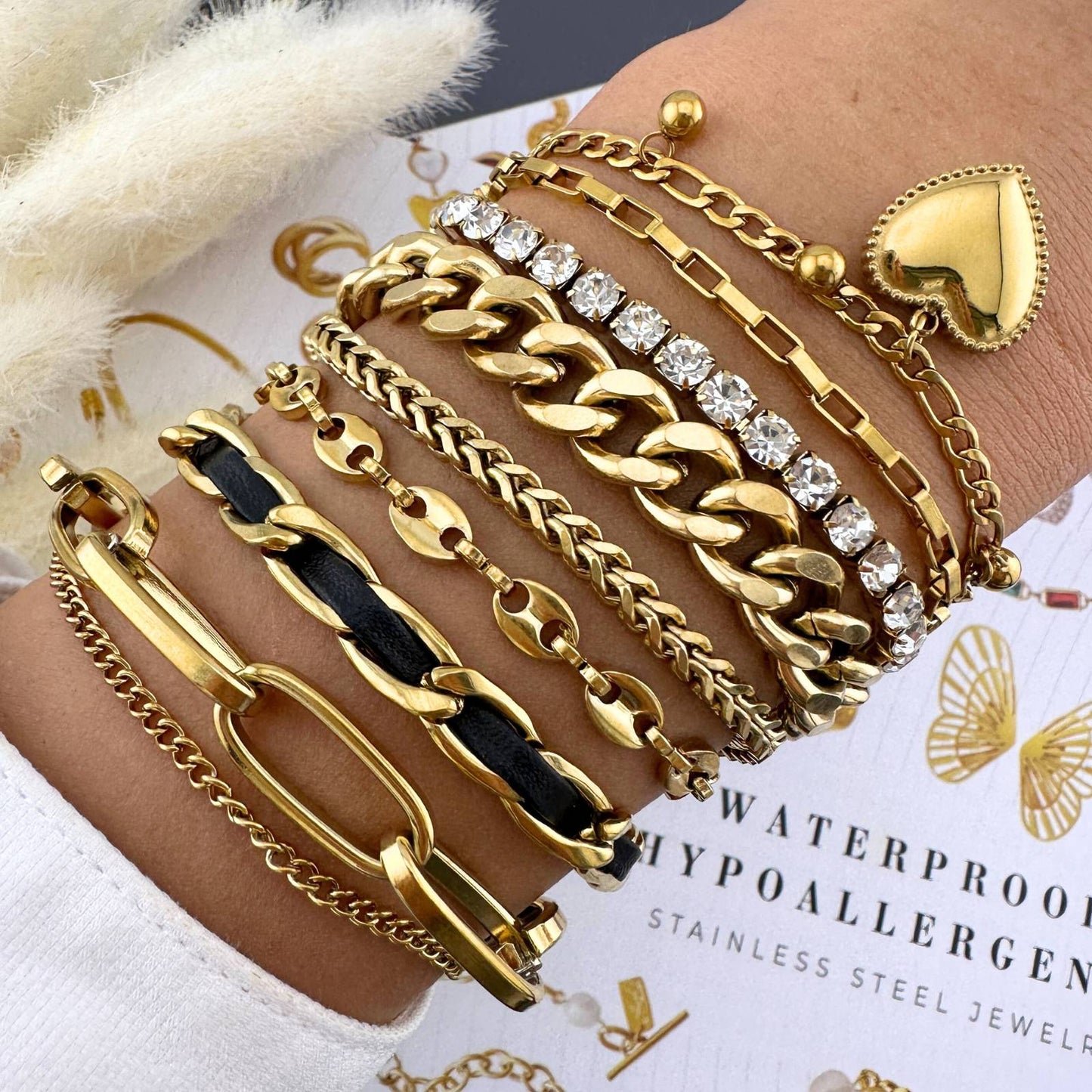 Pulsera corazones SS