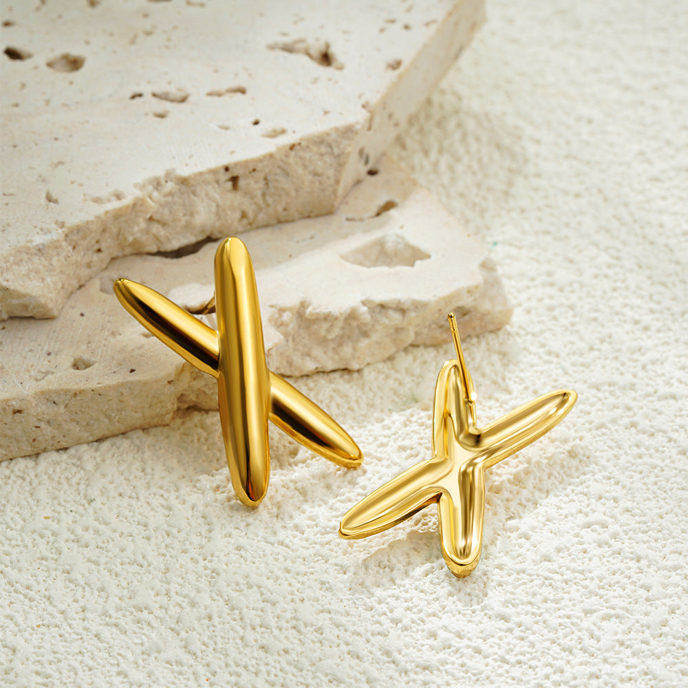 Stainless Steel Earrings 18K Gold