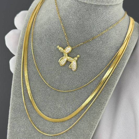 Cadena con perrito en oro SS