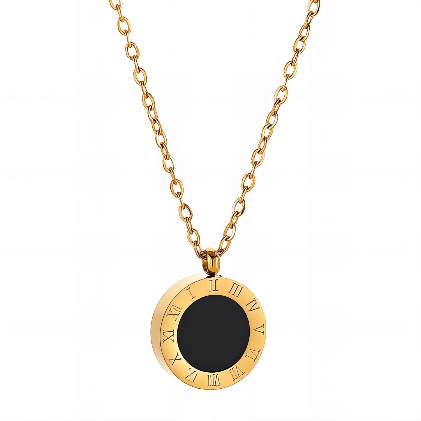 Cadena con Circulo reversible oro SS
