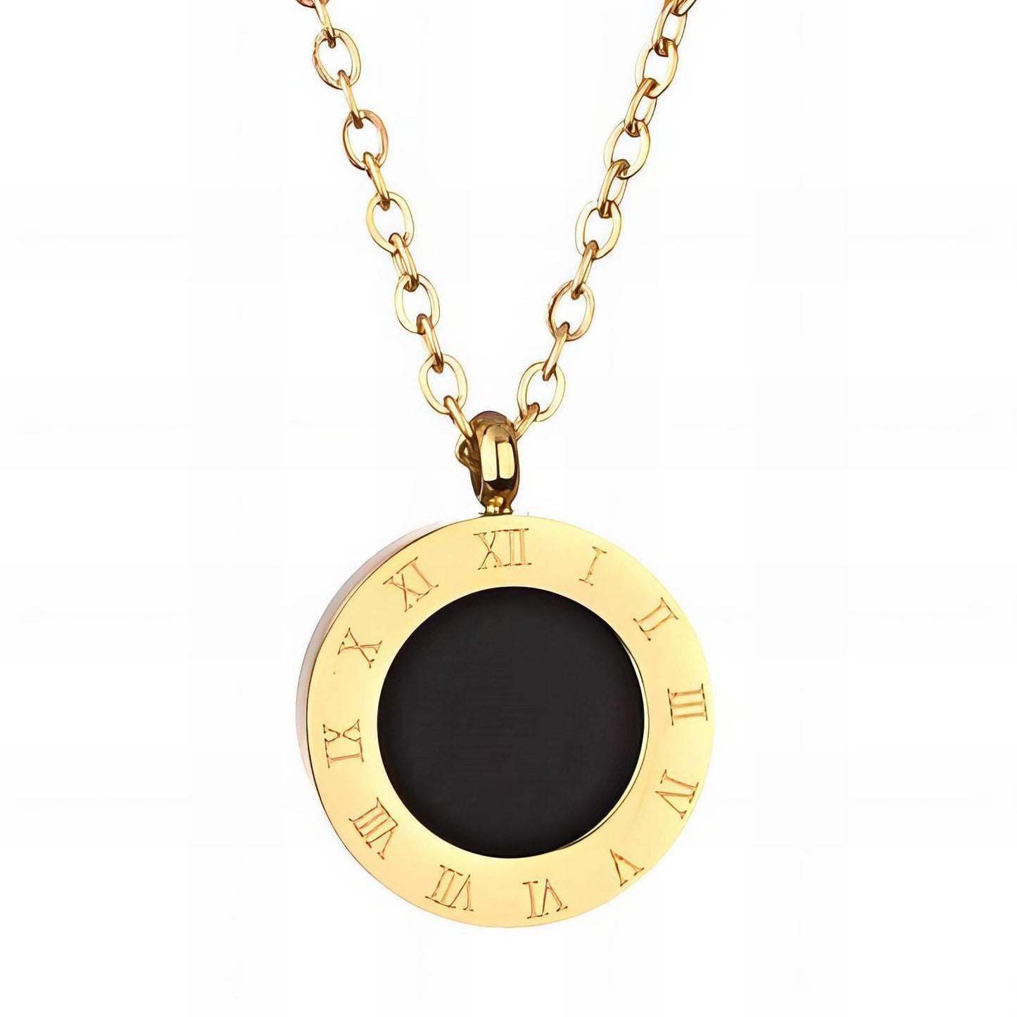 Cadena con Circulo reversible oro SS