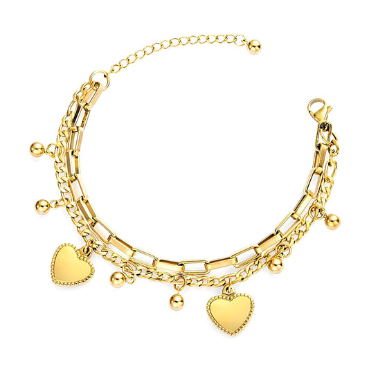 Pulsera corazones SS