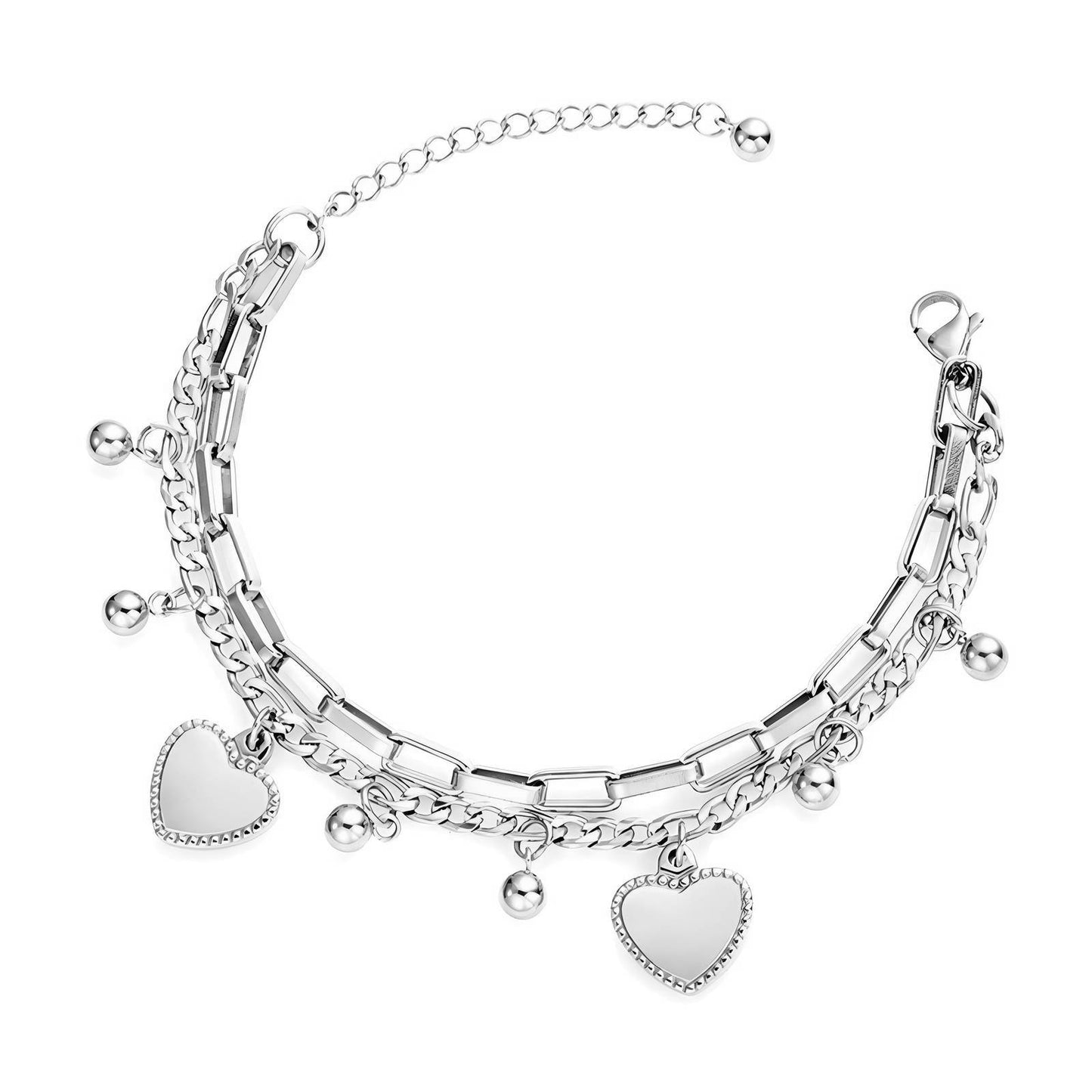 Pulsera corazones SS