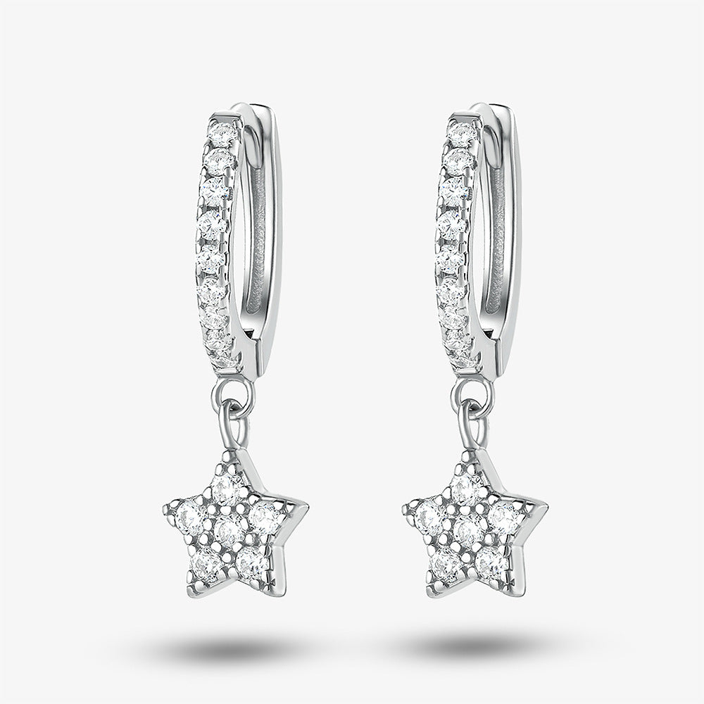 Star Earrings Sterling Silver