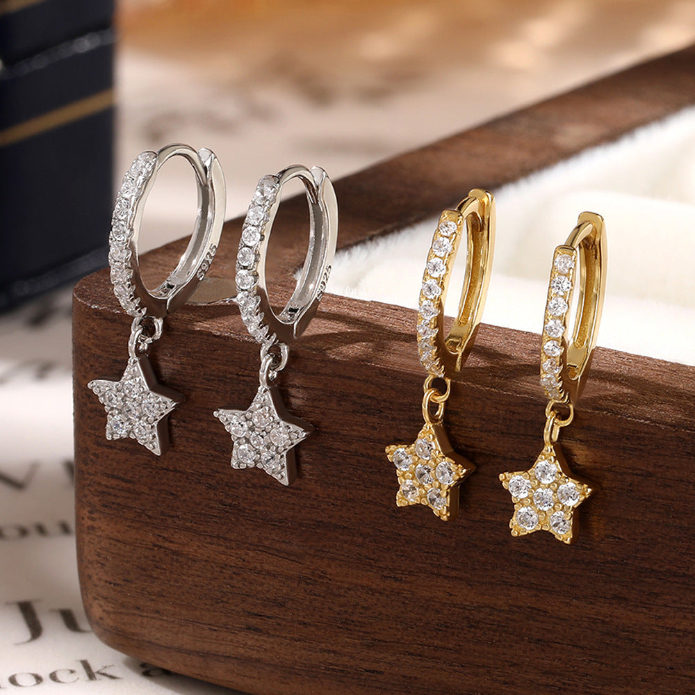 Star Earrings Sterling Silver